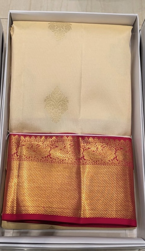 Kanjivaram Pure Silk Saree – Temple Border
